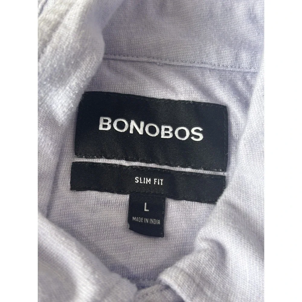 Bonobos Shirt Mens Large Light Purple Slim Fit Short Sleeve Button Down Casual‎